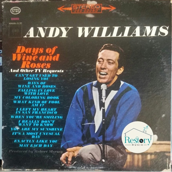 แผ่นเสียง Andy Williams - Days Of Wine And Roses (Vinyl) (VG)