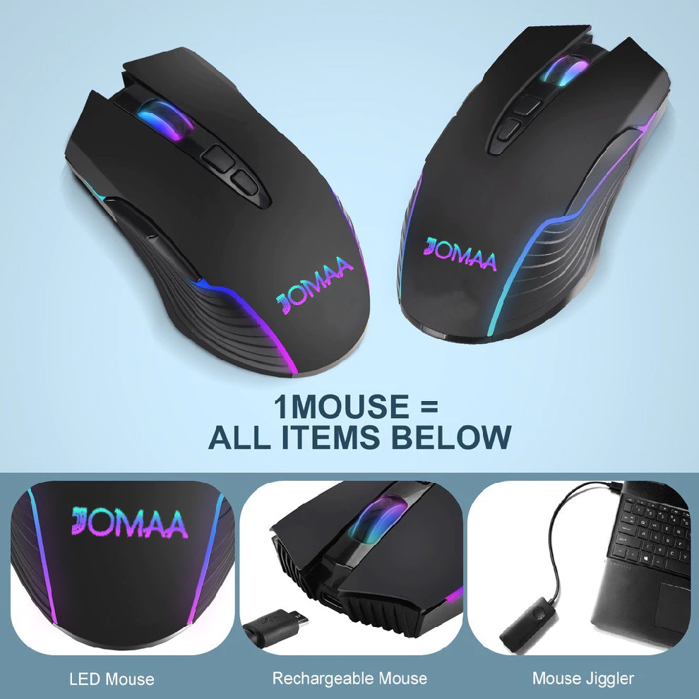 Jomaa เมาส์เกมมิ่งไร้สาย RGB ชาร์จ Type-C 1600 DPI thumbnail 4