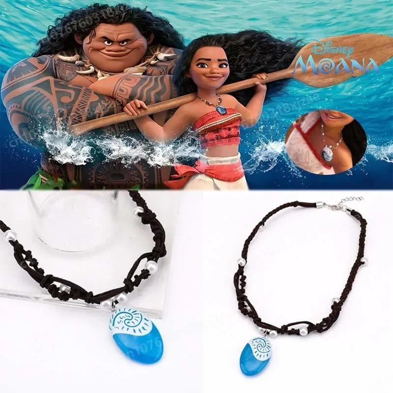 Disney Movie สร้อยคอใหม่รูปการ์ตูน Moana 2 อุปกรณ์ต่อพ่วง Vintage Simple Pendent Princess