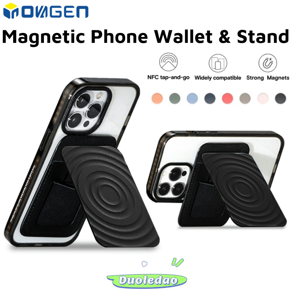 Inovagen ที่วางโทรศัพท์ตั้งโต๊ะพร้อมช่องเสียบการ์ด,Magnetic Snap on Phone Stand & Wallet,NFC support Card Holder,Mag-Safe Compatible,Angle adjustable