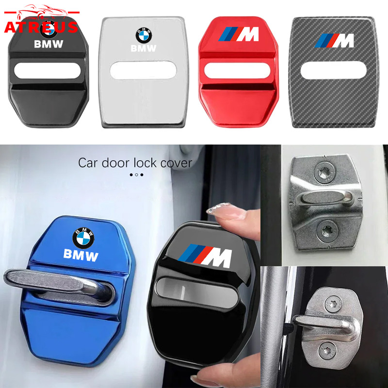 BMW ที่ล็อคประตูรถ สเตนเลส ฝาครอบป้องกัน อุปกรณ์ล็อคประตูรถยนต์สแตนเลส สําหรับ BMW G20 F10 E46 F30 E39 G30 E60 E90 X1 E84 645ci E63 E36 E30 X3 F25 X3 G01 X1 F48 F32 F34 E92 G22 F44 IX3 I4 IX