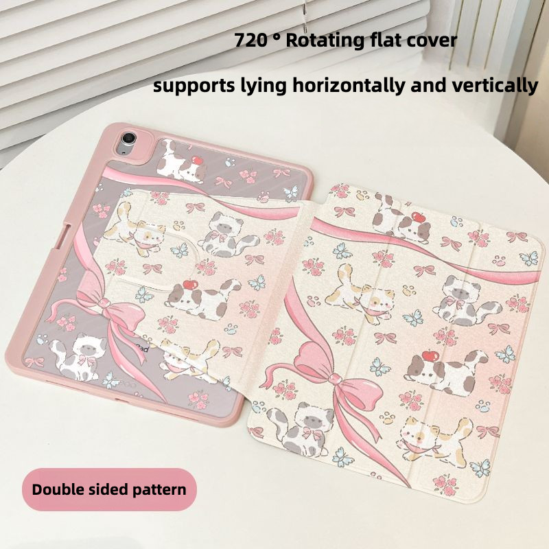 [iPad Air 5] เคส iPad ปมผีเสื้อปรับได้ 360 องศา แมวหอม รองรับ iPad gen10 Pro11 2018/2020/2021 Air4 10.9 2020 10.2 Gen9 Gen8 Gen7 air6