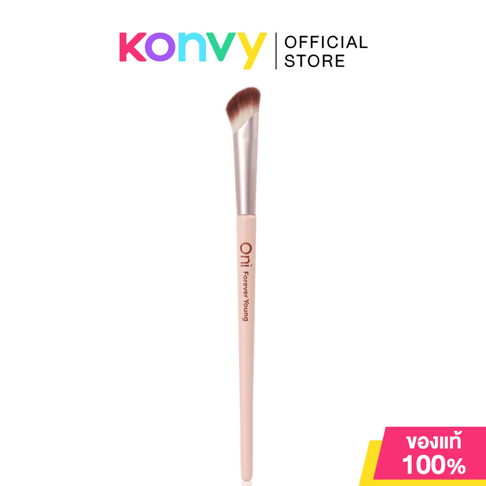 Oni Sickle Nose Shadow Brush #Sakura Pink แปรงเฉดดิ้งจมูกโอนิ สีชมพูซากุระ หัวตัดเฉียง ขนแปรงนุ่ม ไม่บาดผิว.