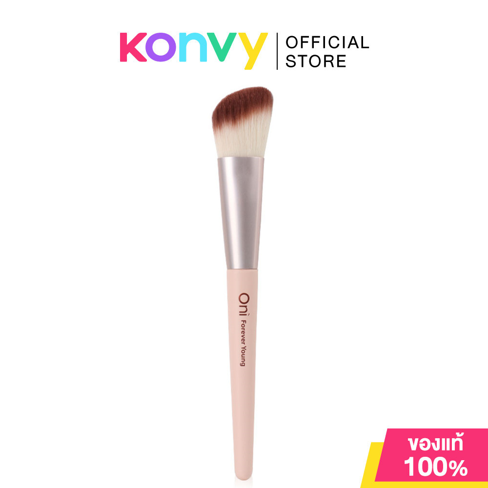 Oni Angled Contour Brush #Sakura Pink แปรงคอนทัวร์หัวตัดโอนิ สีชมพูซากุระ ขนนุ่มแน่นพิเศษ.