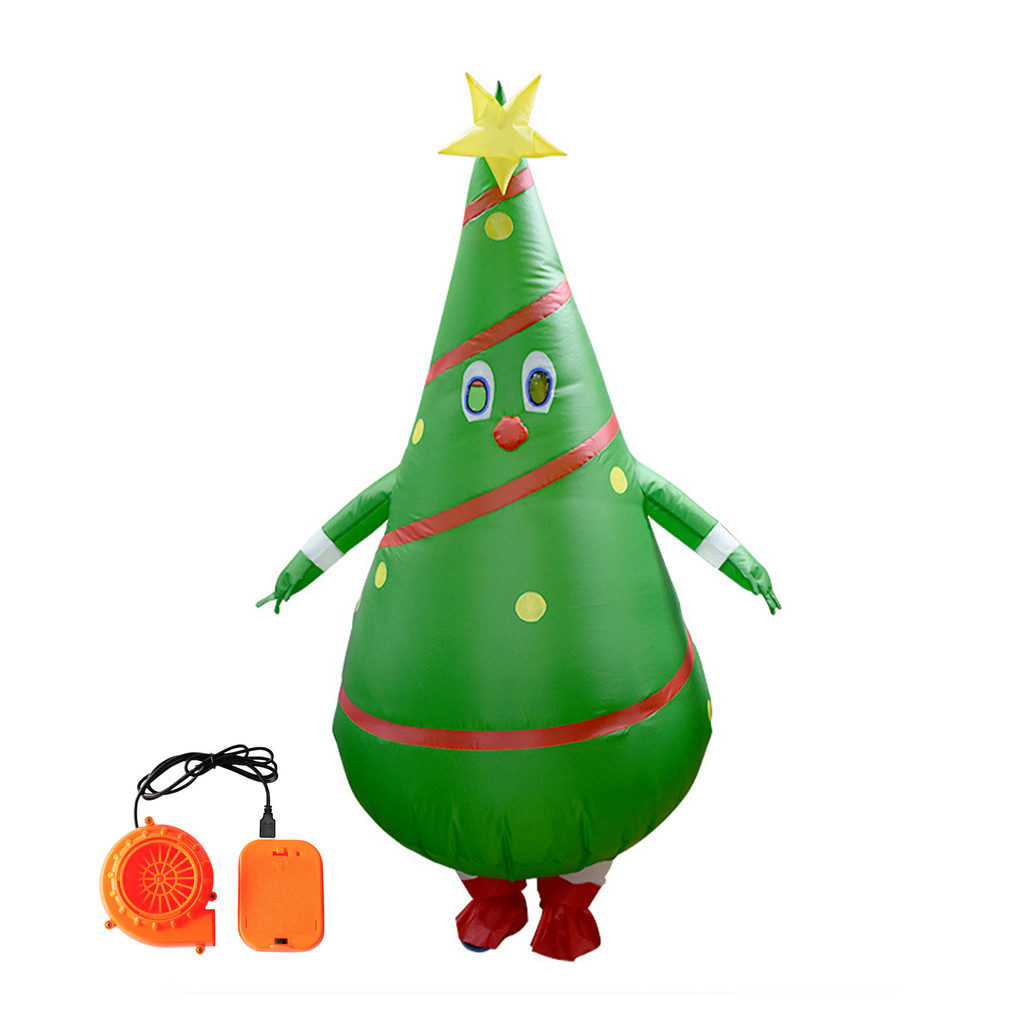 A2ho) Inflatable Christmas Tree เครื่องแต่งกายเสื้อผ้าตลก Christmas Tree เครื่องแต่งกาย Air Blow-Up 