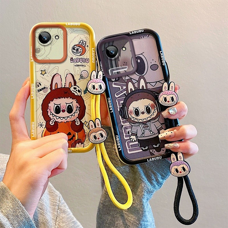 สําหรับrealme Narzo 50i Primeเคสโทรศัพท์ซิลิโคนหรูหรากันกระแทกเชือกมือRealme Narzo50i Prime RMX3506ปลอกการ์ตูนขอบนิ่มเคสโทรศัพท์มือถือพร้อมเชือกเส้นเล็ก