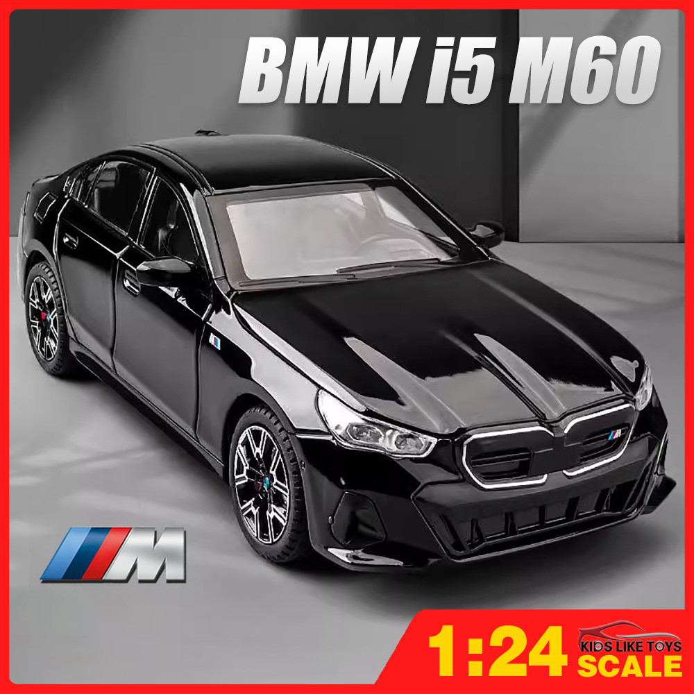 Klt 1:24 BMW i5 M60 โมเดลรถเหล็กรถโลหะผสมของเล่นของขวัญสําหรับเด็กเด็กผู้หญิง