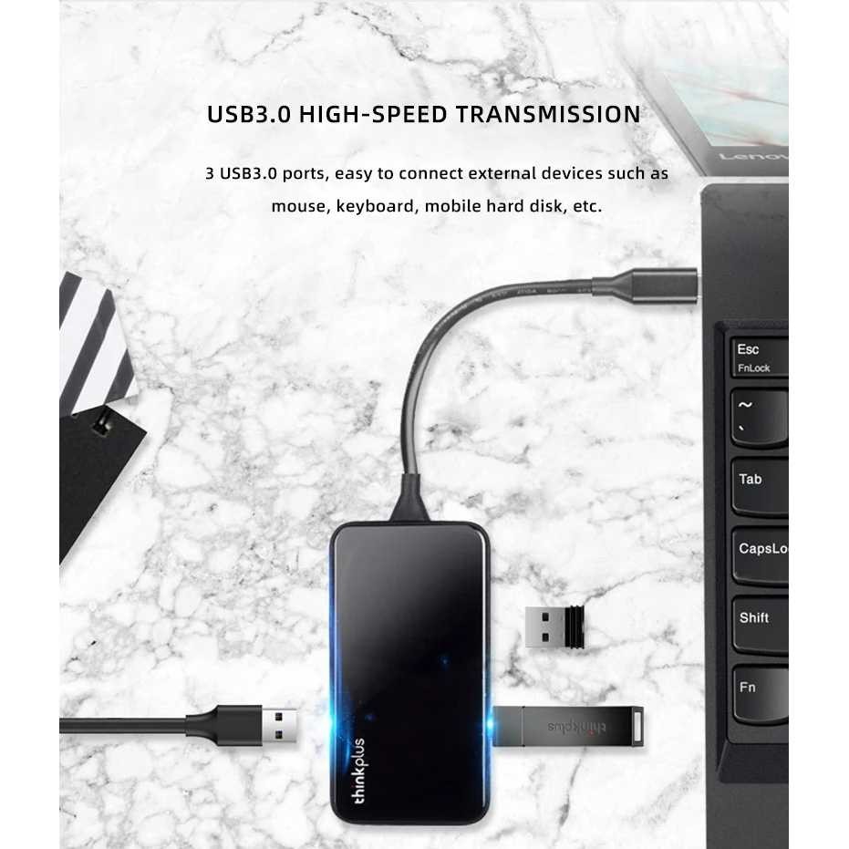 FMSHOPP Lenovo Thinkplus USB Hub Adapter 5in1 Type C 3.0 HDMI 4K - TPH-05!! !️