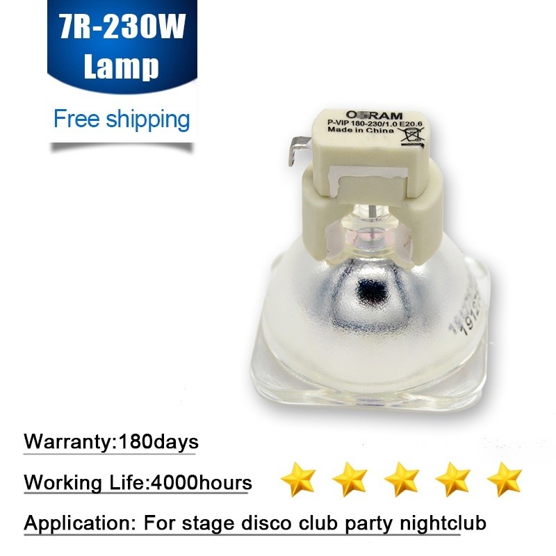 P-VIP 180-230/1.0 E20.6 Beam โคมไฟเปลี่ยนหลอดไฟสําหรับ Osram 7R R7 โคมไฟ 230W Sharpy Moving Head Bea