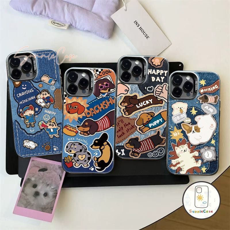 เคส ชินจัง เนื้อผ้าเดนิม สำหรับ Redmi 9A 12 10A 9C A2 9T 9 10C A10 12C Note 8 11 10 13 Pro 9 11s 10s 12 Max Mi 11 เคส