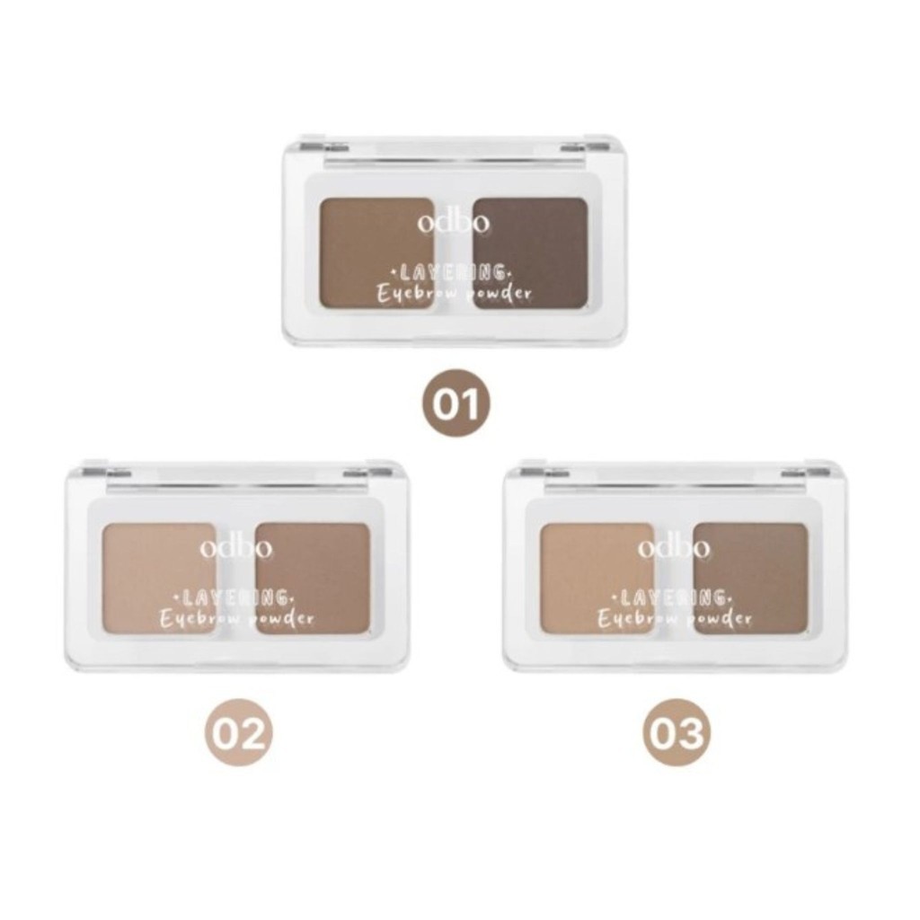ODBO LAYERING EYEBROW POWDER (OD7018)  โอดีบีโอ เลเยอร์ริ่ง อายบราว พาวเดอร์ x 1 ชิ้น abcmall