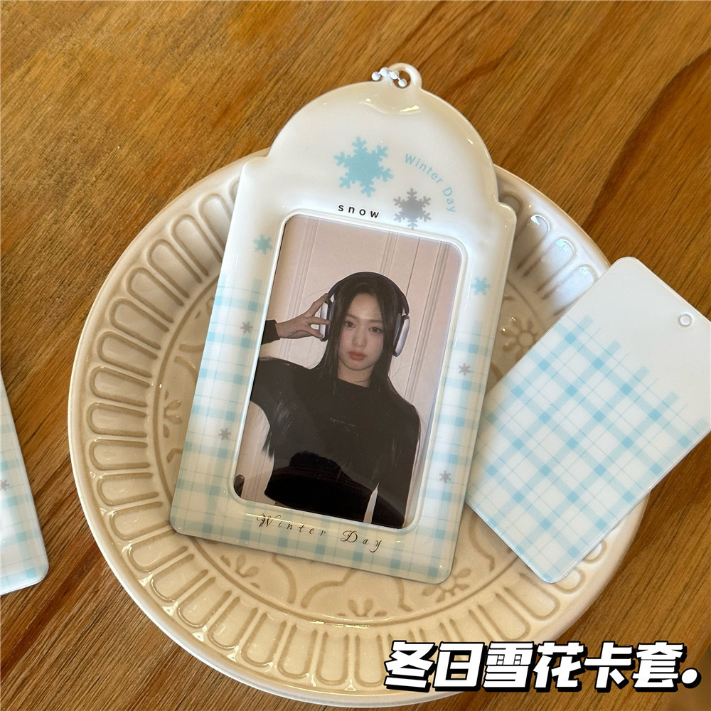 Original ins Blue Winter Snowflake 10 ซม.การ์ดเก็บ Star Chasing Photo Card Polaroid Display จี้