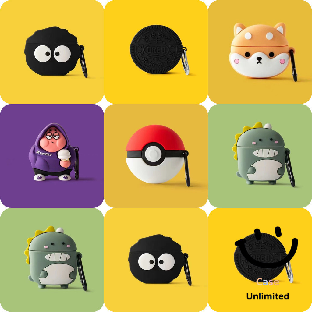 สําหรับ Jeep EW011 Case เคส เคสหูฟังบุคลิกภาพ บิสกิตจําลอง briquettes สีเขียวมังกรน่ารัก Jeep JP-EW0