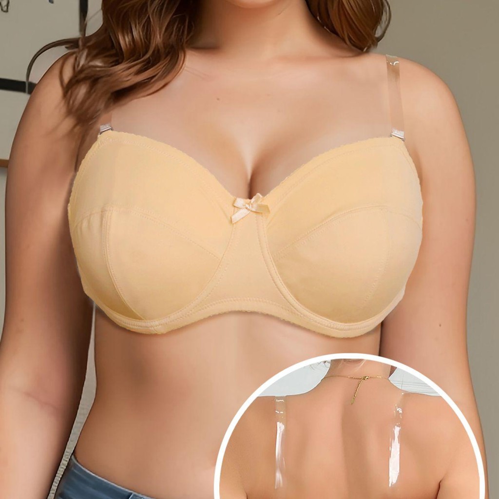 Parifairy Plain Simple Strapless Bra พร้อมสาย Backless Invisible Bra Plus ขนาด 38C 38D 40C 40D 42C 4