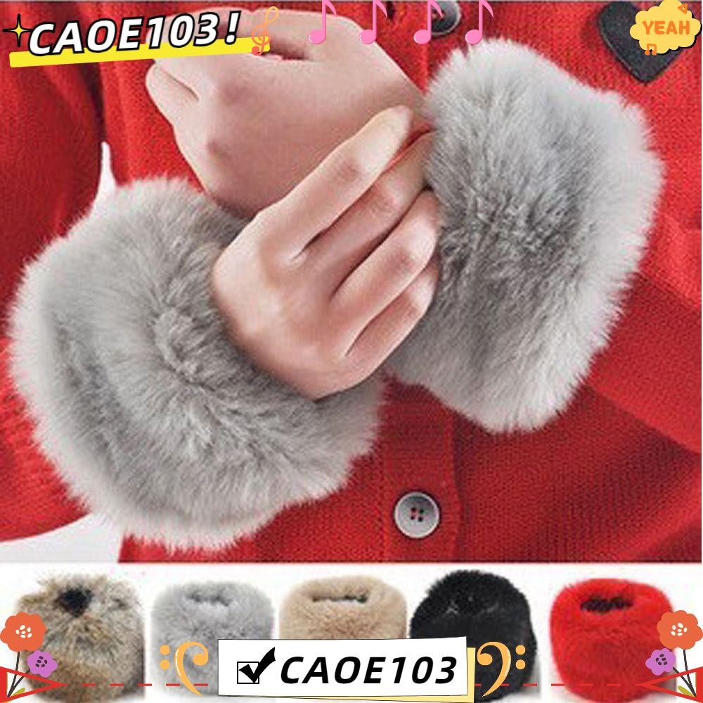 Caoe103 Warm Furry สายรัดข้อมือยืดหยุ่นสําหรับเสื้อขนสัตว์และแจ็คเก็ต Oversleeve ข้อมือ Furry ข้อมือ