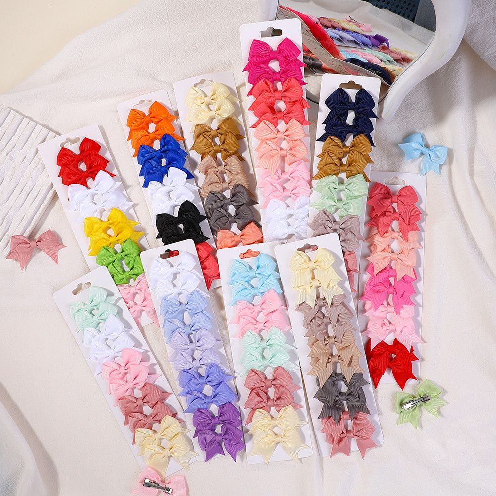 10 ชิ้น/เซ็ตน่ารัก Mini Bows ริบบิ้น Bowknots กิ๊บติดผมสําหรับสาวหวาน Barrettes Hairpins Headwear เด็กอุปกรณ์เสริมผม