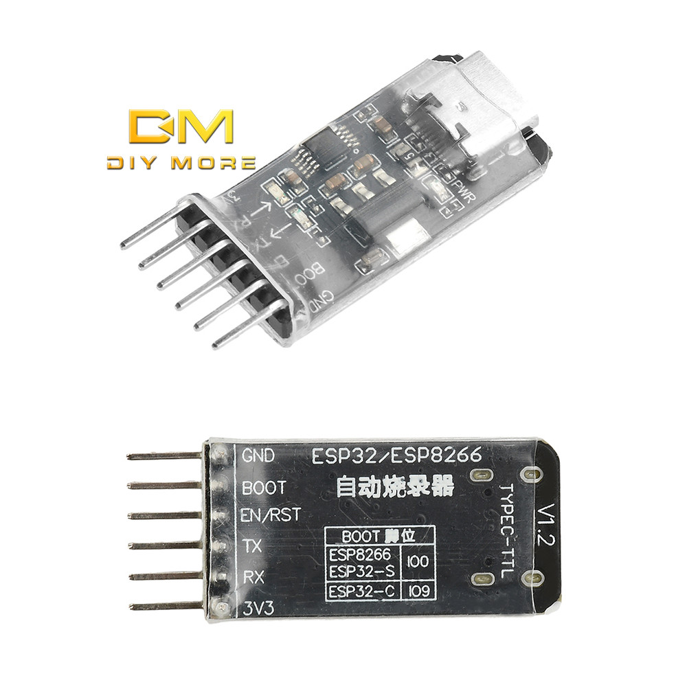Diymore ESP32 Auto Downloader โมดูล Auto Burner ESP8266 Burner USB to Serial Burner โมดูล USB ถึง TTL โมดูล Type-C