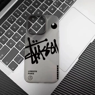 แฟชั่น ฝาครอบโทรศัพท์นุ่ม สีดำและสีขาวคว่ำตะขอ For iPhone 11 13 15 เคส ไอโฟน12 14 ProMax 7 8Plus X XR XSMaxกันกระ IP17