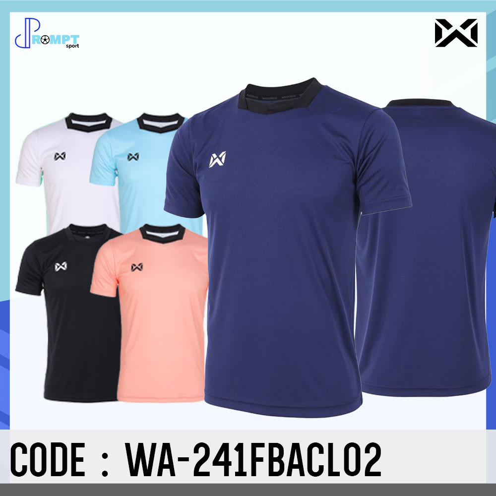 ถูกแทบทุน เสื้อกีฬา WARRIX คอกลม คอเหลี่ยม ผ้าไมโครเรียบ แขนสั้น WA-241FBACL02 แท้100%