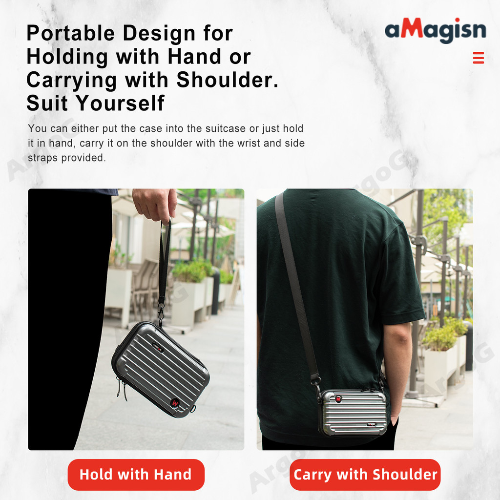 AMagisn ขนาดเล็กพกพาสําหรับ Insta360 X5 / X4 Mini Storage Case Hard กระเป๋ากันน้ํา Insta360 X5 อุปกรณ์เสริม
