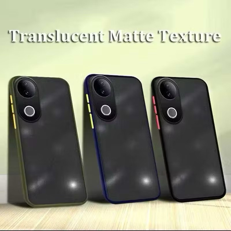 เคสขอบสีผิวด้าน สำหรับ Vivo V50 Lite 5G V50 5G V40 V30 Y29 Y04 Y29s 5G Y39 5G Y39 Y200 Y19s กันกระแท