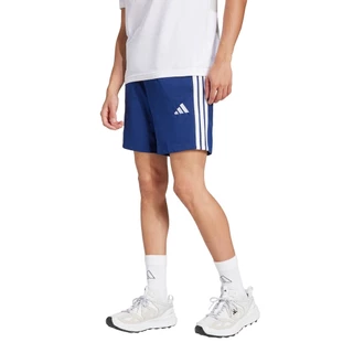adidas ไลฟ์สไตล์ กางเกงขาสั้นผ้าซิงเกิลเจอร์ซีย์ Essentials 3-Stripes 7 นิ้ว ผู้ชาย สีน้ำเงิน JF3679