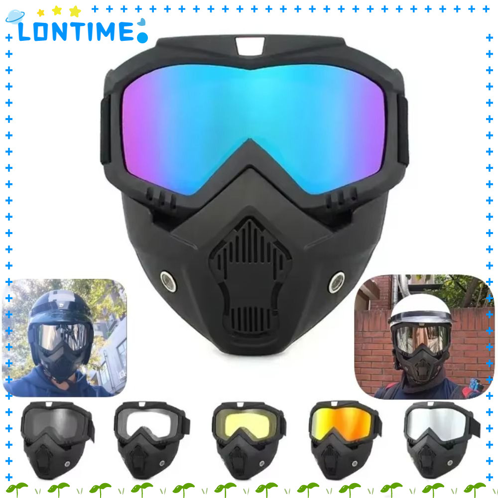 LONTIME ขี่มอเตอร์ไซค์, แว่นขี่แบบปรับได้ทนต่อแรงกระแทก, แว่นเชื่อมปรับแสงอัตโนมัติกันฝุ่นกันลมกลางแจ้ง