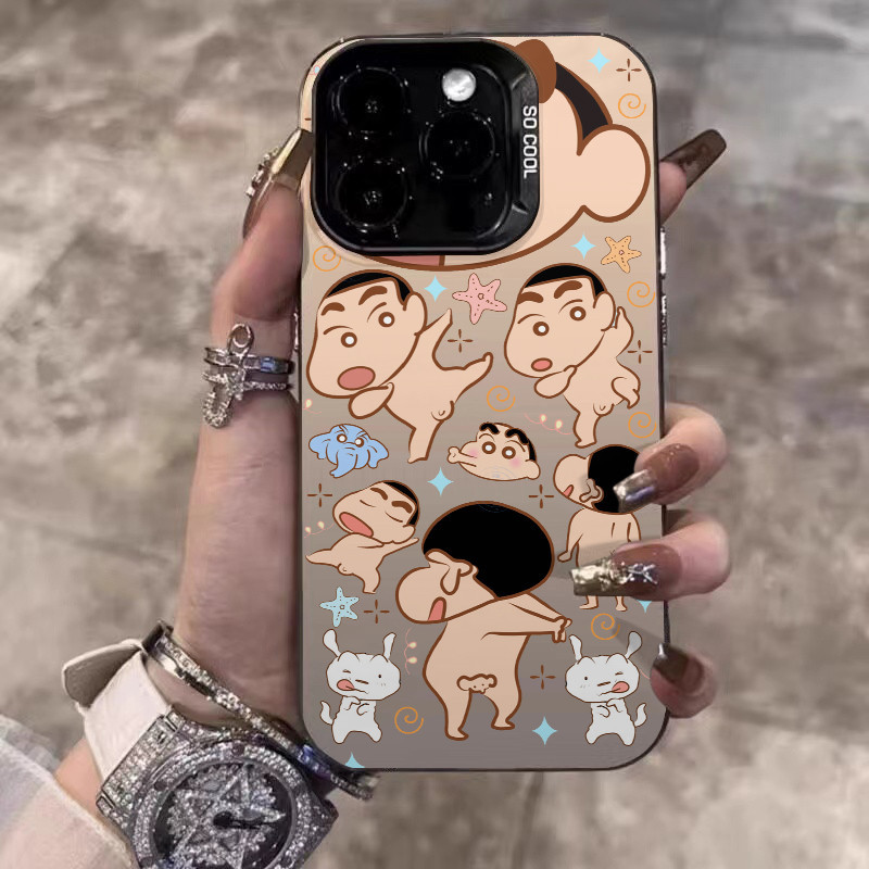 ️จัดส่งทันที️เคสไอโฟน11 13 14 15 16 Pro Max Trendy Soft Case Nude Crayon Shinchan Case For iPhone 13