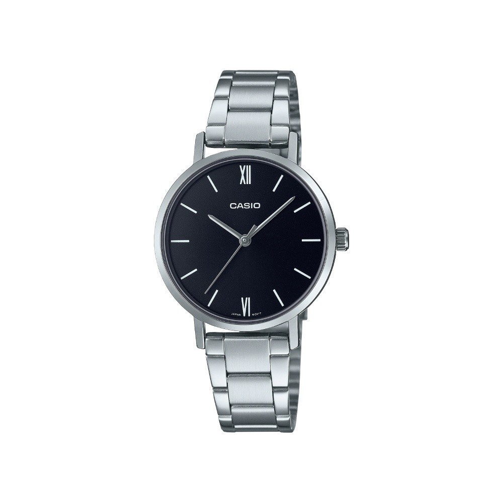 CASIO นาฬิกาข้อมือ CASIO รุ่น LTP-VT02D-1AUDF วัสดุสเตนเลสสตีล สีดำ