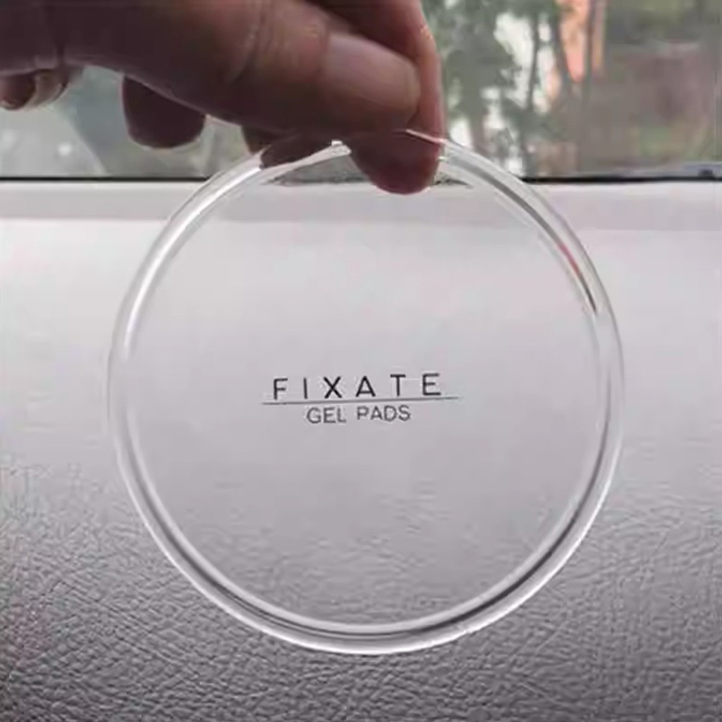 แผ่นเจล Fixate กันลื่น ใส 8x8 ซม. ยึดมือถือ ติดผนัง ยึดโทรศัพท์ในรถ แผ่นเจลอเนกประสงค์