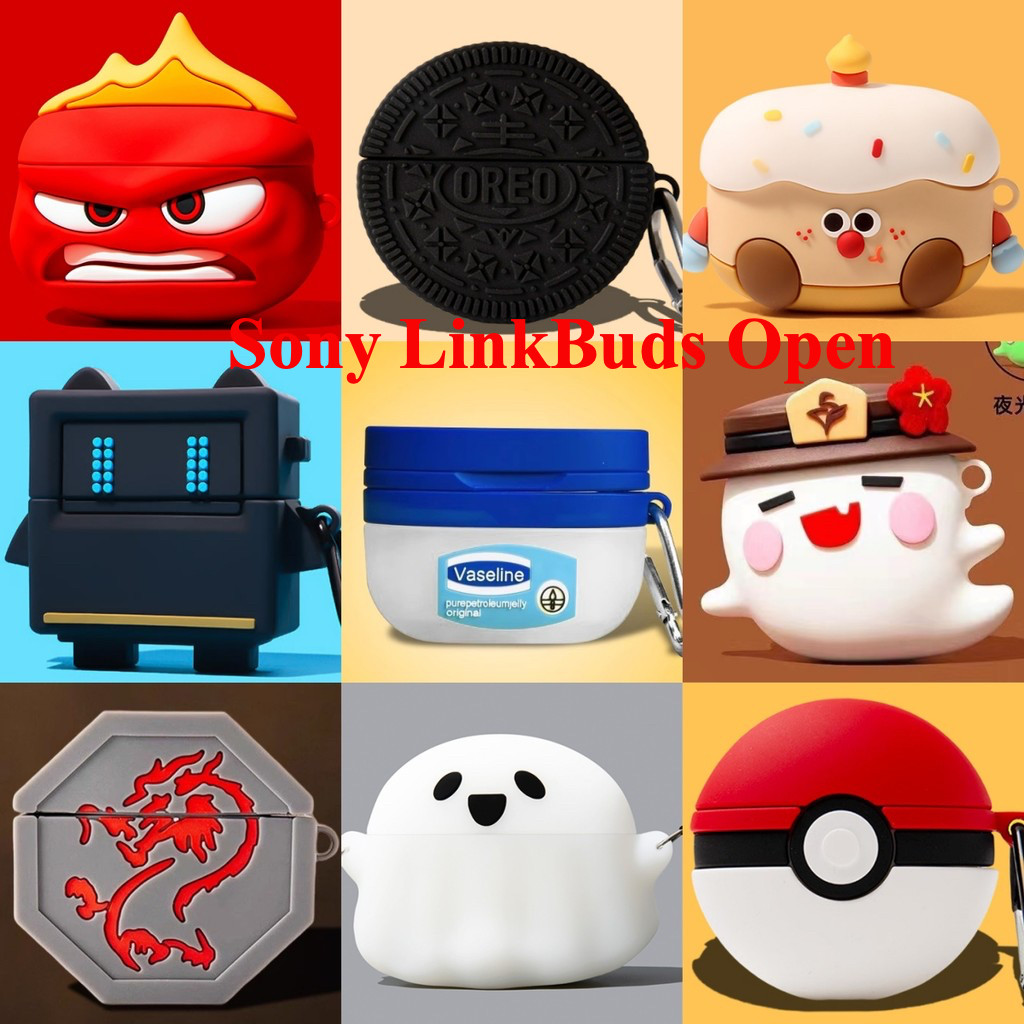 สําหรับ Sony WF-L910 LinkBuds เปิดกรณีการ์ตูน Vaseline Sony WF-LS910N Sony LinkBuds Fit ซิลิโคนนุ่มกรณีน่ารัก Oreo Pokéball เคสกันกระแทกฝาครอบป้องกัน