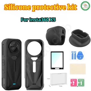 ชุดป้องกันซิลิโคนสําหรับ Insta360 X5 Body ฝาครอบป้องกันฝาครอบเลนส์ฐาน HD ฟิล์มนิรภัย