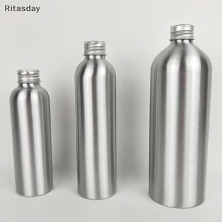 Ritasday 30ml-250ml ขวดอลูมิเนียมสีเงินพร้อมสกรูน้ําหอมเครื่องสําอางโทนเนอร์ขวดน้ํา Travel Protable ขวดรีฟิลใหม่