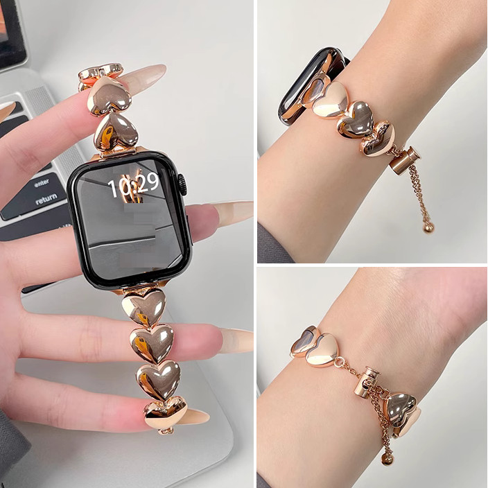 Metal Love Watch Strap เข้ากันได้กับสายนาฬิกา A-pple Series10 987654321,se,ultra Strap i watch band 