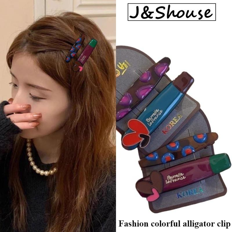 เคเอฟ1026 2ชิ้น/เซ็ตเกาหลียอดนิยมย้อนยุครักจระเข้คลิปกิ๊บผู้หญิงอุปกรณ์เสริม