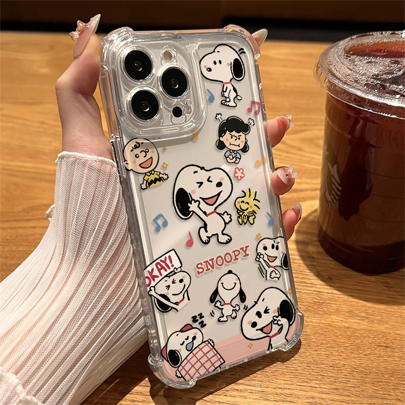 🍬POPPA🍬สี่มุมหนาป้องกันการตกเลนส์ป้องกันกรณีโทรศัพท์มือถือสำหรับ iPhone 16 15 14 13 12 11 ProMax X/XS XR XSMAX 7 8PLUS