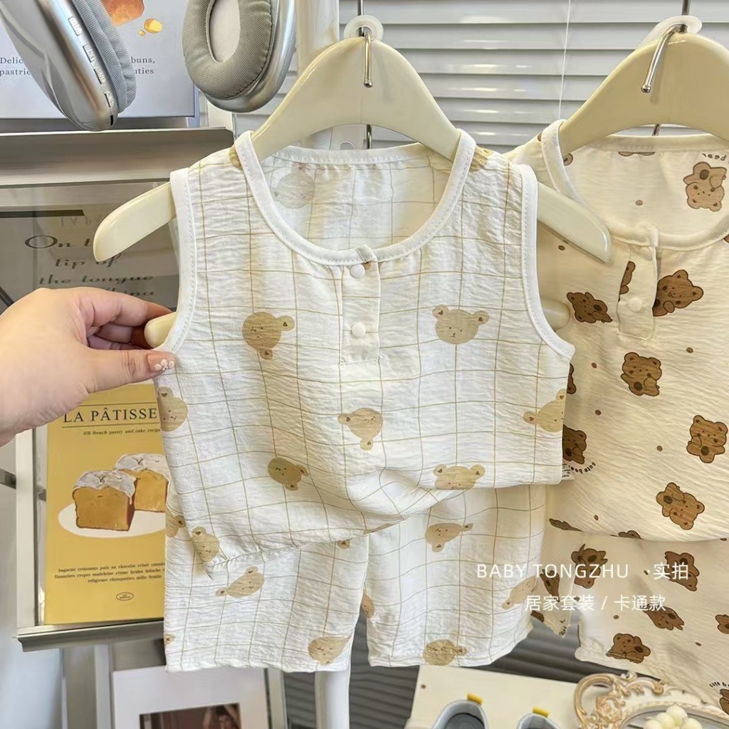 🌹เสื้อผ้าแฟชั่นเด็ก เซทเสื้อกล้าม+กางเกงขาสั้น ชุดเซ็ต 2 ชิ้น พิมพ์ลายน่ารักๆ🌹 - รูปที่ 4