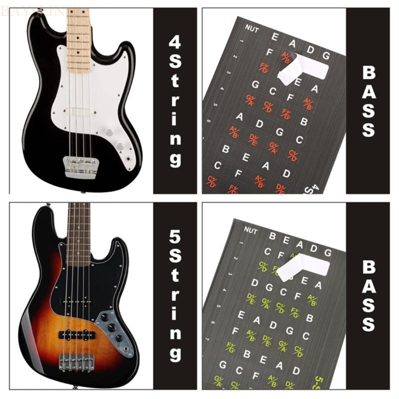 BAYSLI Bass Scales สติกเกอร์ Fretboard Fingerboard Note Label กีตาร์ Fretboard สติกเกอร์