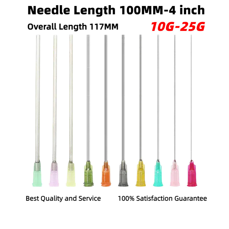 10pcs 100mm 4นิ้ว 10G-25G สกรูหัวฉีดเข็มพลาสติกเหล็ก หัวหยอดกาว ปลายสแตนเลส เข็มหยอดของเหลว อุปกรณ์เสริม Dispenser วัสดุสิ้นเปลือง