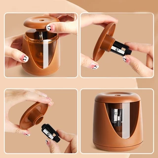 ❤เครื่องเหลาดินสอไฟฟ้า ใช้พลังงานแบตเตอรี่ ตัวเครื่องใส มีสติ๊กเกอร์ DIY พร้อมใช้งานใน 3 วินาที