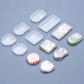 TME 6 ชิ้น/เซ็ต DIY พวงกุญแจอีพ็อกซี่ซิลิโคนแม่พิมพ์เรซิ่นแขวนจี้หัตถกรรม Moulds เครื่องประดับสร้อยคอจี้ Silica Mold