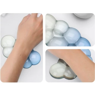 IRTJIFSSX คีย์บอร์ดส่วนที่เหลือข้อมือ, การสนับสนุนข้อมือซิลิโคนโปร่งใสไล่ระดับสี, บรรเทาอาการปวดแบบพกพา Ergonomic Non-Slip WRIST Pad Gamer