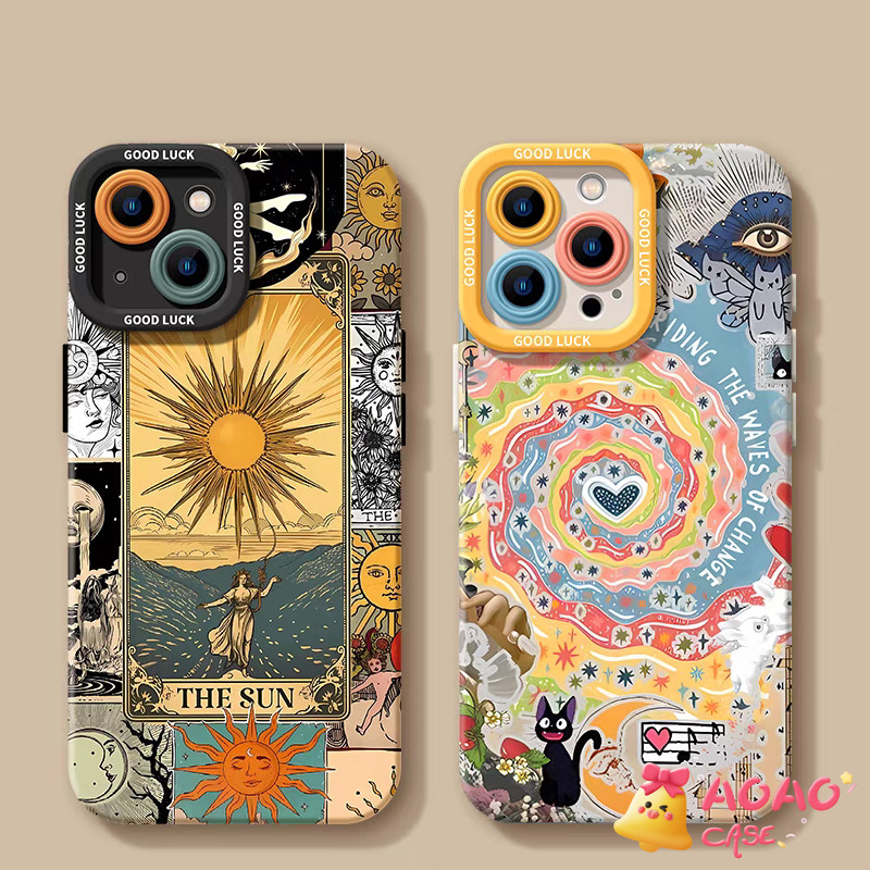 เคสไอโฟน 13 15 สำหรับ iPhone 11 16 15 13 14 12 Pro Max 8 7 14 16 15 Plus XR XS X Max SE 2020 ปกซันแคทโทเท็มแฟชั่นสุดหรู