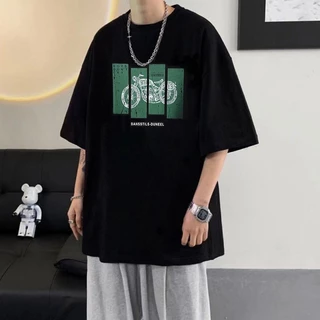 เสื้อยืดผู้ชายเท่ๆ คอกลมแขนสั้น สกรีนลายรถวินเทจ เสื้อยืดสตรีทแฟชั่นเมกาชายสุดฮิต โอเวอร์ไซส์วินเทจ เสื้อยืดไซส์ใหญ่
