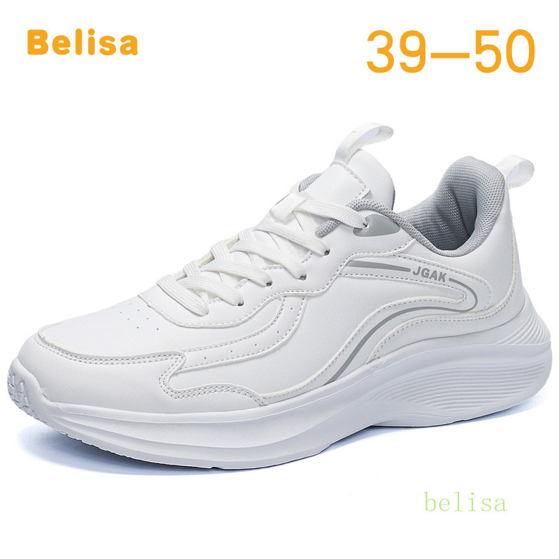 Big size:39-50 รองเท้าผ้าใบผู้ชาย,แฟชั่นหนังระบายอากาศกีฬารองเท้าลําลอง 47,48,49,50 ขนาดใหญ่