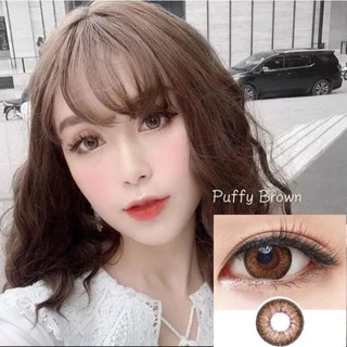 คอนแทคเลนส์ รุ่น Puffy สีเทา/ตาล Gray/Brown มีค่าสายตา (0.00)-(-8.00)