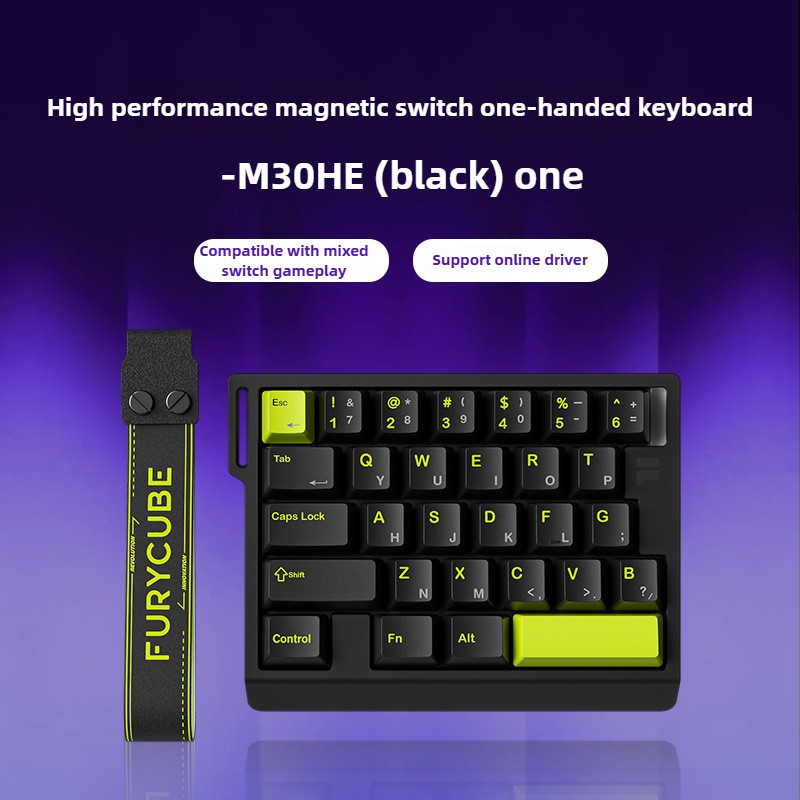 FURYCUBE M30HE Magnetic Switch Mechanical Keyboard 8KHz Low Latency One-hand ที่กําหนดเอง RGB Hot Sw