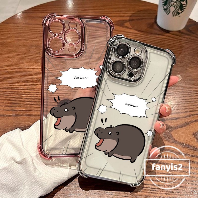 SAMSUNG สําหรับsamsung A55 A15 A05S A54 A34 A12 A13 A14 A50 A32 A25 A24 A23 A51 A52 A53 A50 A22 A03 การ์ตูนน่ารัก Dengเคสโทรศัพท์ชุบโปร่งใสสี่มุมAntiฤดูใบไม้ร่วงถุงลมนิรภัย