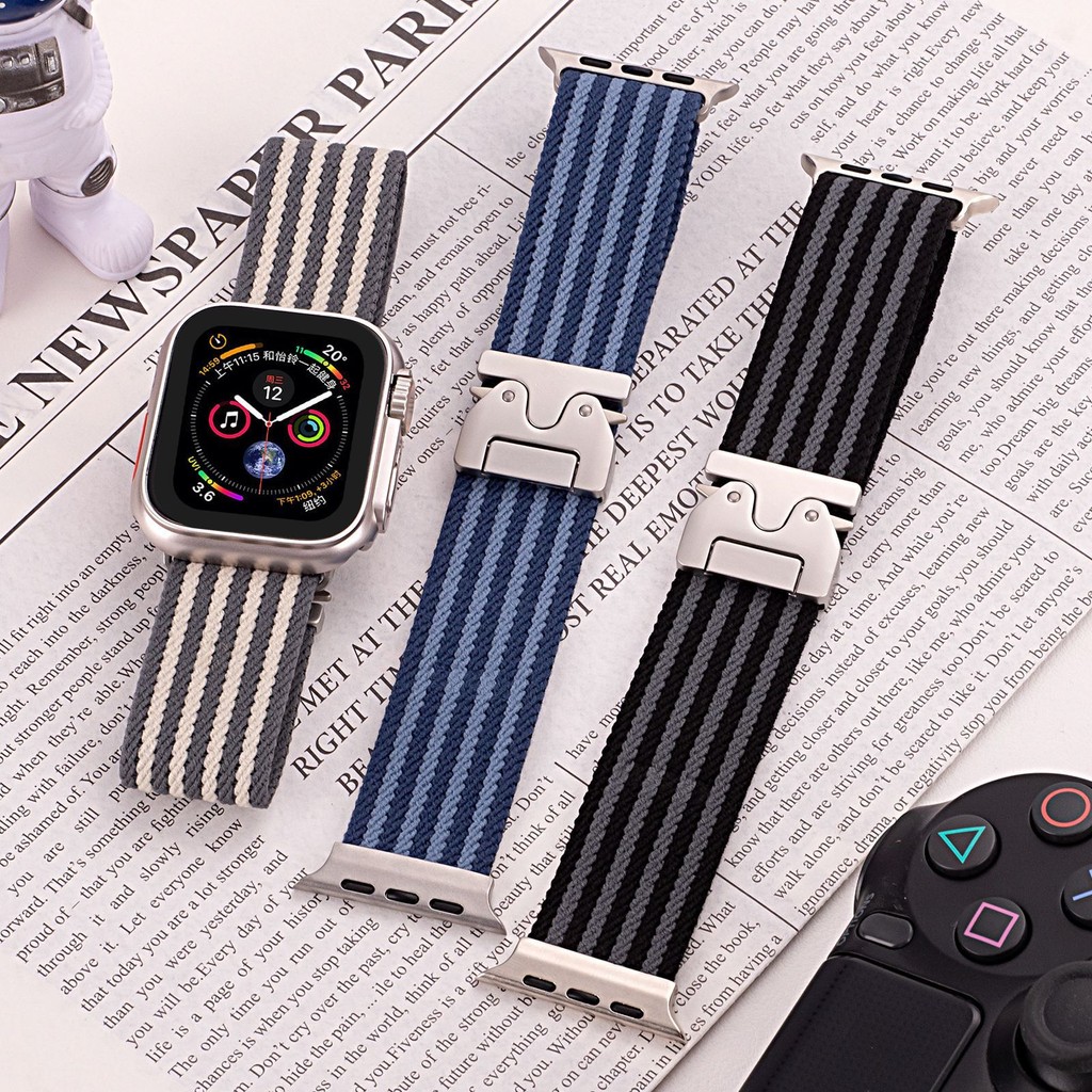 Nylon Sports Watchband สาย i Watch Strap Series 10 9 8 7 SE 6 5 4 3 2 1 se, Ultra 49mm Silicone iWat