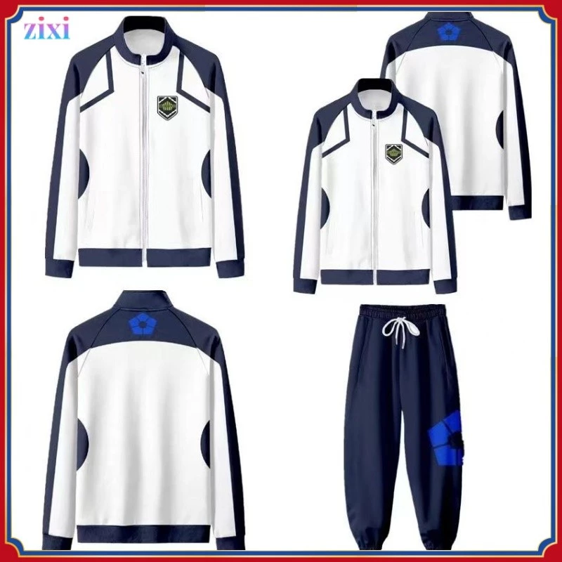 Blue Lock เสื้อแจ็คเก็ตซิปคุกสีน้ําเงินผู้ชาย 3D การพิมพ์ดิจิตอล Cos เสื้อกันหนาวแขนยาวหลวม